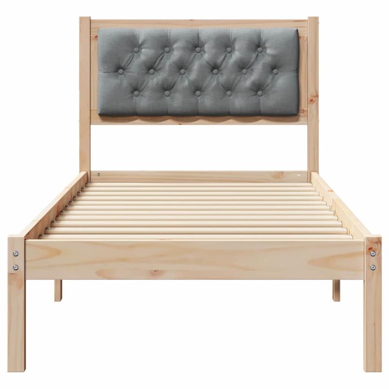 Casa si Gradina - Mobilier - Paturi si accesorii - Paturi - Cadru de pat cu headboard Gri deschis 90 x 190 cm tesatura - Infinity.ro