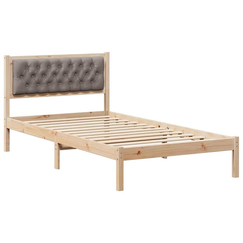 Casa si Gradina - Mobilier - Paturi si accesorii - Paturi - Cadru de pat cu headboard Gri taupe 100 x 200 cm tesatura - Infinity.ro