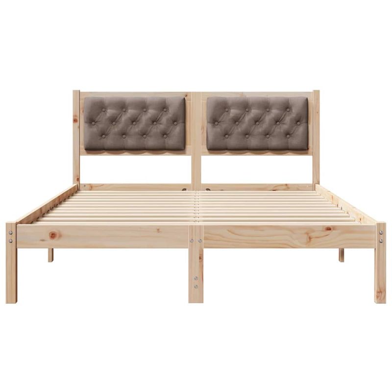 Casa si Gradina - Mobilier - Paturi si accesorii - Paturi - Cadru de pat cu headboard Gri taupe 140 x 190 cm tesatura - Infinity.ro