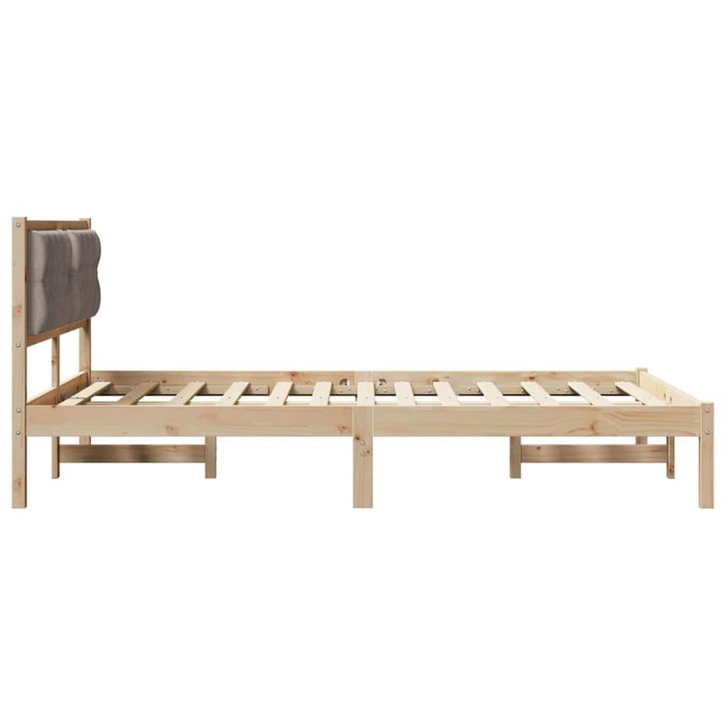 Casa si Gradina - Mobilier - Paturi si accesorii - Paturi - Cadru de pat cu headboard Gri taupe 140 x 190 cm tesatura - Infinity.ro