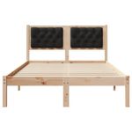 Casa si Gradina - Mobilier - Paturi si accesorii - Paturi - Cadru de pat cu headboard Negru 135 x 190 cm tesatura - Infinity.ro