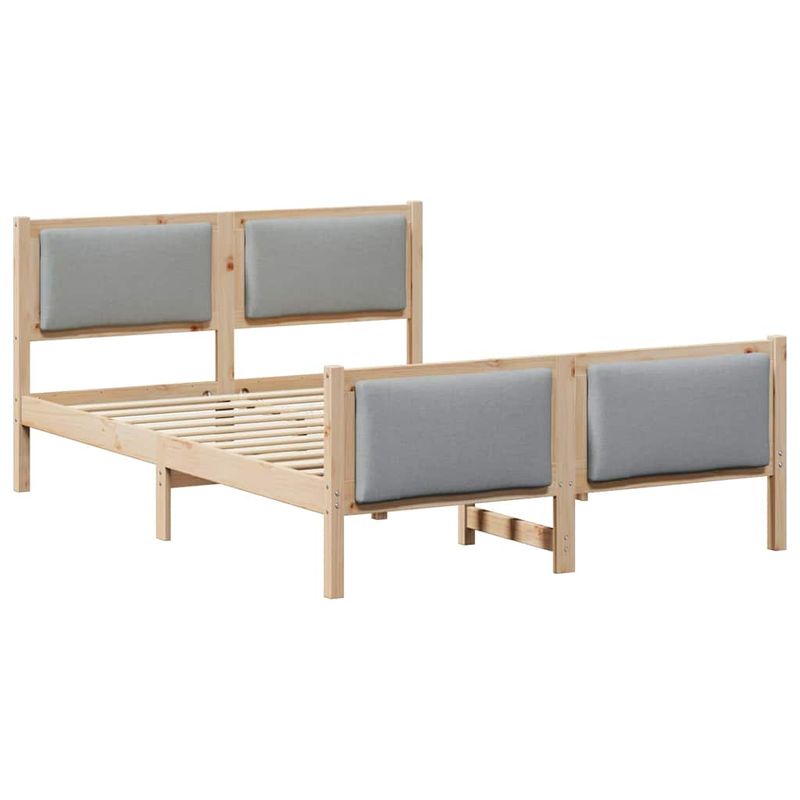 Casa si Gradina - Mobilier - Paturi si accesorii - Paturi - Cadru de pat cu headboard Gri deschis 140 x 190 cm tesatura - Infinity.ro
