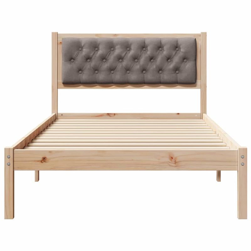 Casa si Gradina - Mobilier - Paturi si accesorii - Paturi - Cadru de pat cu headboard Gri taupe 100 x 200 cm tesatura - Infinity.ro