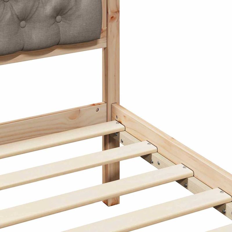 Casa si Gradina - Mobilier - Paturi si accesorii - Paturi - Cadru de pat cu headboard Gri taupe 140 x 190 cm tesatura - Infinity.ro