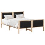 Casa si Gradina - Mobilier - Paturi si accesorii - Paturi - Cadru de pat cu headboard Negru 135 x 190 cm tesatura - Infinity.ro