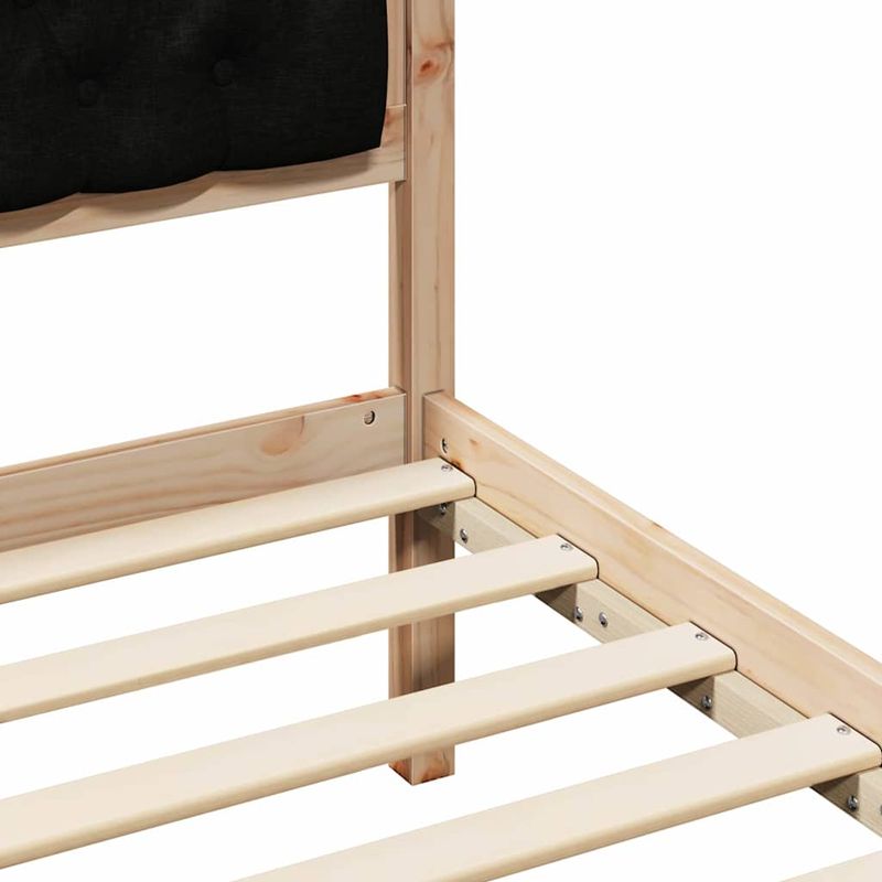 Casa si Gradina - Mobilier - Paturi si accesorii - Paturi - Cadru de pat cu headboard Negru 135 x 190 cm tesatura - Infinity.ro