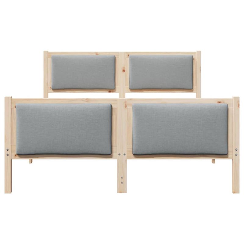 Casa si Gradina - Mobilier - Paturi si accesorii - Paturi - Cadru de pat cu headboard Gri deschis 140 x 190 cm tesatura - Infinity.ro