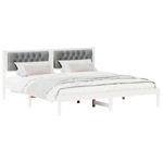 Casa si Gradina - Mobilier - Paturi si accesorii - Paturi - Cadru de pat cu headboard Gri deschis 160 x 200 cm tesatura - Infinity.ro
