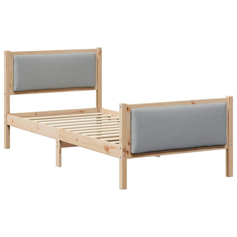 Casa si Gradina - Mobilier - Paturi si accesorii - Paturi - Cadru de pat cu headboard Gri deschis 100 x 200 cm tesatura - Infinity.ro
