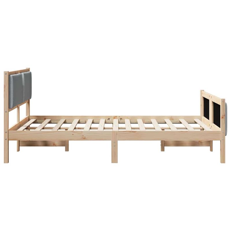 Casa si Gradina - Mobilier - Paturi si accesorii - Paturi - Cadru de pat cu headboard Gri deschis 140 x 190 cm tesatura - Infinity.ro