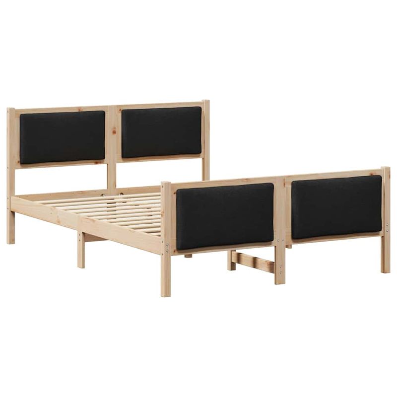 Casa si Gradina - Mobilier - Paturi si accesorii - Paturi - Cadru de pat cu headboard Negru 140 x 190 cm tesatura - Infinity.ro