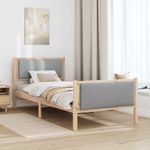Casa si Gradina - Mobilier - Paturi si accesorii - Paturi - Cadru de pat cu headboard Gri deschis 100 x 200 cm tesatura - Infinity.ro