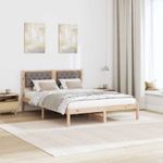 Casa si Gradina - Mobilier - Paturi si accesorii - Paturi - Cadru de pat cu headboard Gri taupe 140 x 200 cm tesatura - Infinity.ro