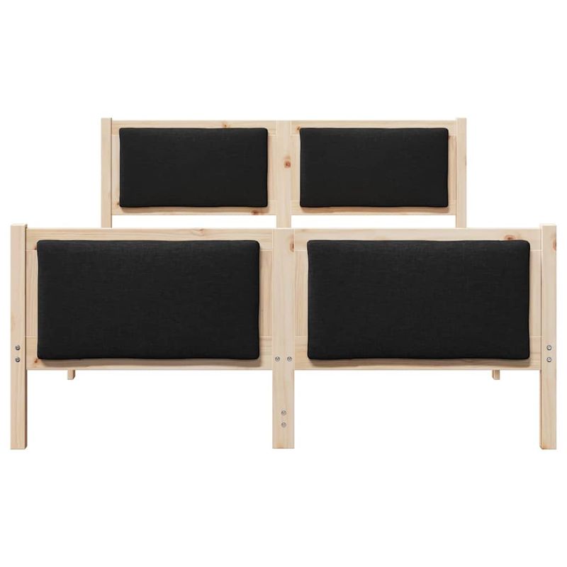 Casa si Gradina - Mobilier - Paturi si accesorii - Paturi - Cadru de pat cu headboard Negru 135 x 190 cm tesatura - Infinity.ro