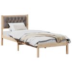 Casa si Gradina - Mobilier - Paturi si accesorii - Paturi - Cadru de pat cu headboard Gri taupe 90 x 200 cm tesatura - Infinity.ro