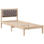 Casa si Gradina - Mobilier - Paturi si accesorii - Paturi - Cadru de pat cu headboard Gri taupe 90 x 200 cm tesatura - Infinity.ro