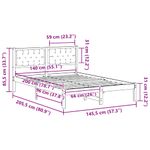 Casa si Gradina - Mobilier - Paturi si accesorii - Paturi - Cadru de pat cu headboard Gri taupe 140 x 200 cm tesatura - Infinity.ro