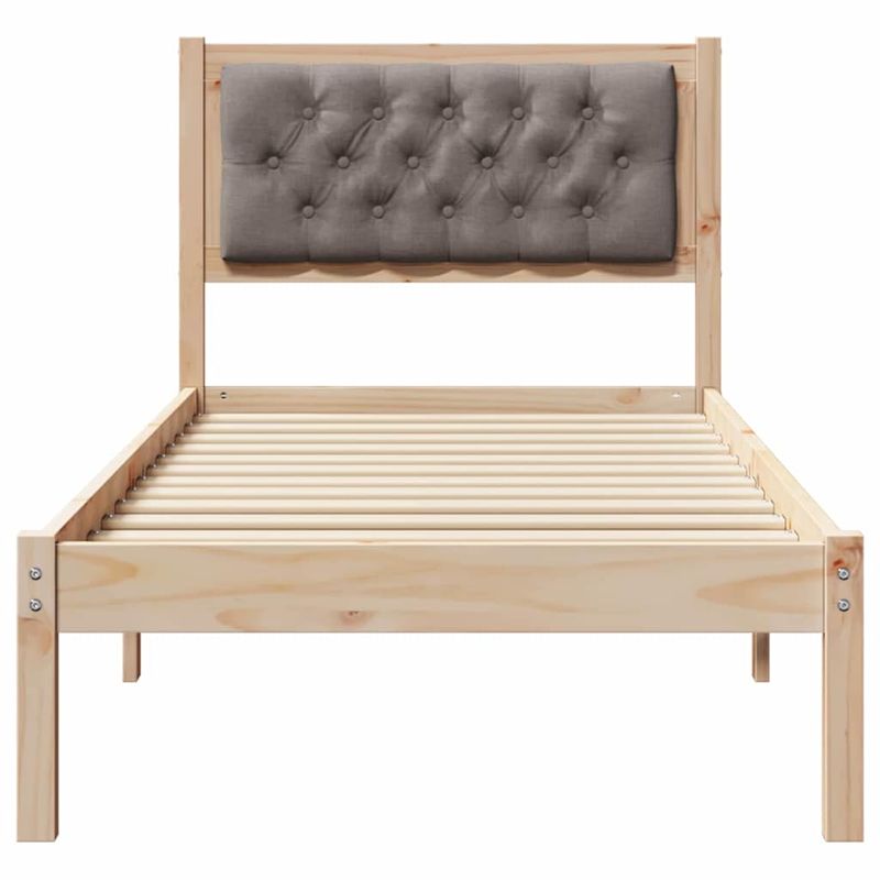Casa si Gradina - Mobilier - Paturi si accesorii - Paturi - Cadru de pat cu headboard Gri taupe 90 x 200 cm tesatura - Infinity.ro