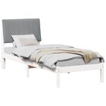 Casa si Gradina - Mobilier - Paturi si accesorii - Paturi - Cadru de pat cu headboard Alb 75 x 190 cm Lemn de pin masiv - Infinity.ro