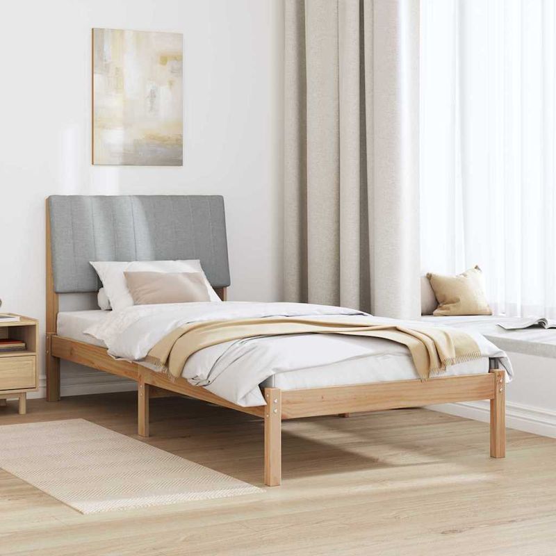 Casa si Gradina - Mobilier - Paturi si accesorii - Paturi - Cadru de pat cu headboard Maro 90 x 190 cm Lemn de pin masiv - Infinity.ro