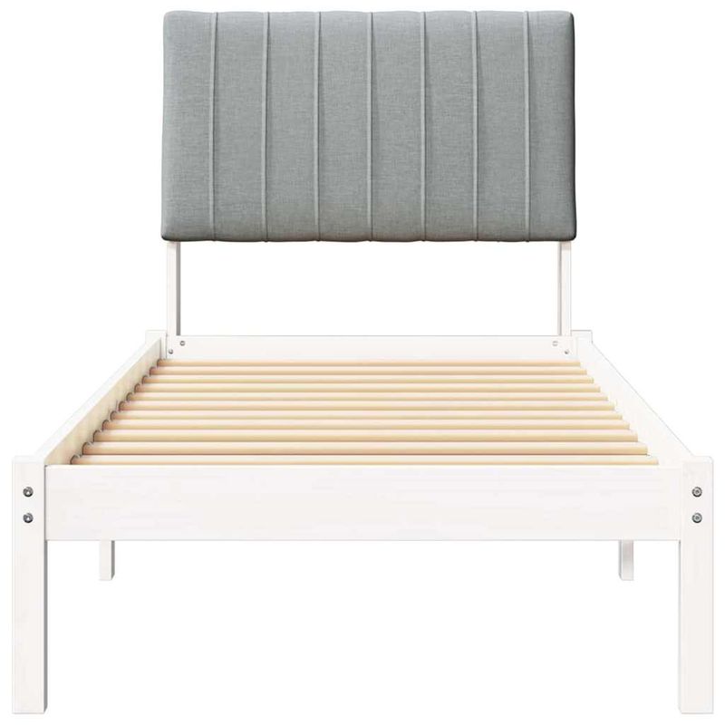 Casa si Gradina - Mobilier - Paturi si accesorii - Paturi - Cadru de pat cu headboard Alb 75 x 190 cm Lemn de pin masiv - Infinity.ro