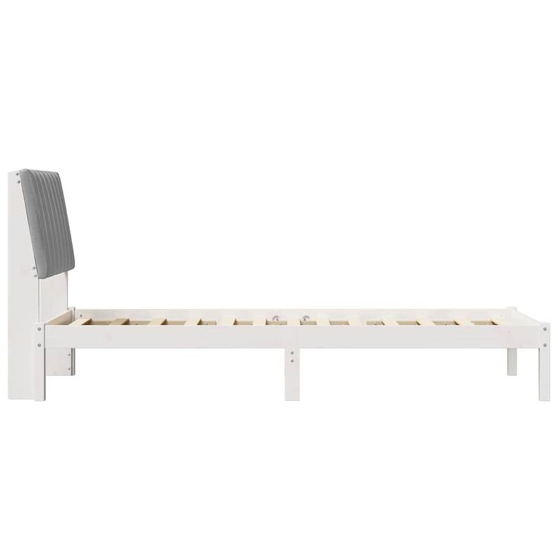 Casa si Gradina - Mobilier - Paturi si accesorii - Paturi - Cadru de pat cu headboard Alb 75 x 190 cm Lemn de pin masiv - Infinity.ro