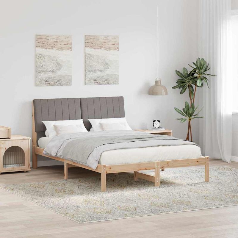 Casa si Gradina - Mobilier - Paturi si accesorii - Paturi - Cadru de pat cu headboard Maro 135 x 190 cm Lemn de pin masiv - Infinity.ro