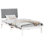 Casa si Gradina - Mobilier - Paturi si accesorii - Paturi - Cadru de pat cu headboard Alb 90 x 200 cm Lemn de pin masiv - Infinity.ro