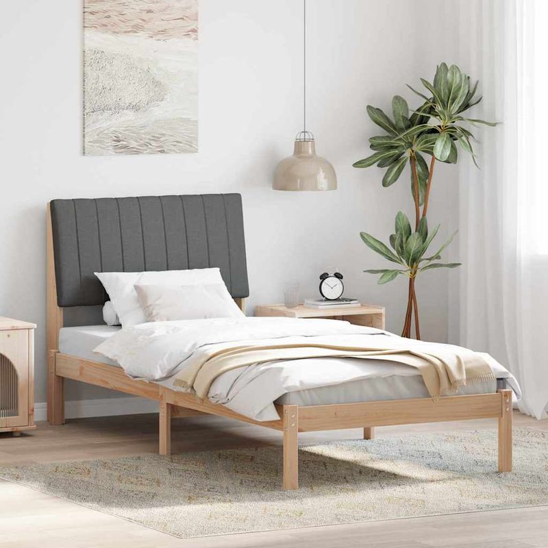 Casa si Gradina - Mobilier - Paturi si accesorii - Paturi - Cadru de pat cu headboard Maro 90 x 190 cm Lemn de pin masiv - Infinity.ro