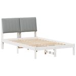 Casa si Gradina - Mobilier - Paturi si accesorii - Paturi - Cadru de pat cu headboard Alb 120 x 200 cm Lemn de pin masiv - Infinity.ro