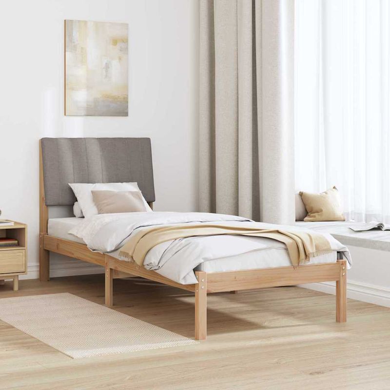 Casa si Gradina - Mobilier - Paturi si accesorii - Paturi - Cadru de pat cu headboard Maro 75 x 190 cm Lemn de pin masiv - Infinity.ro