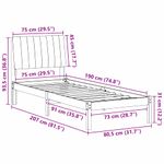 Casa si Gradina - Mobilier - Paturi si accesorii - Paturi - Cadru de pat cu headboard Alb 75 x 190 cm Lemn de pin masiv - Infinity.ro