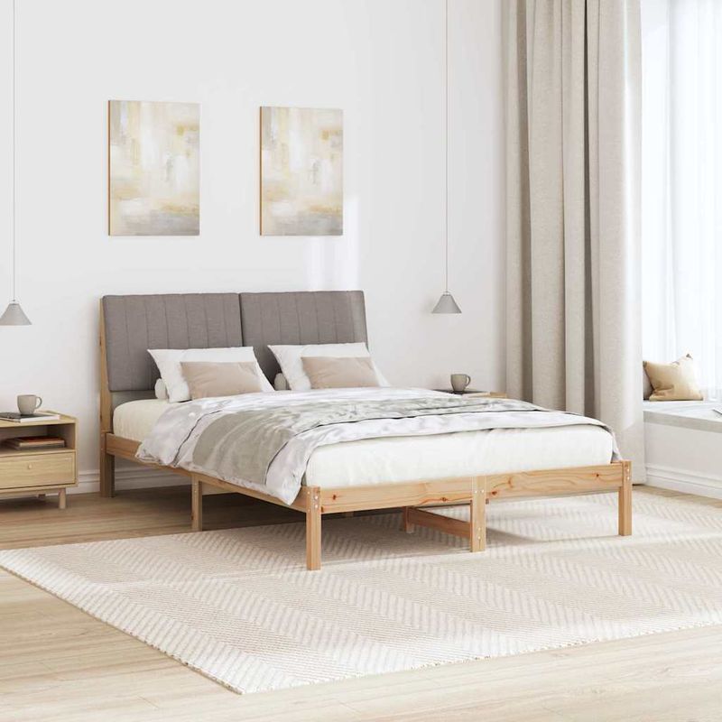Casa si Gradina - Mobilier - Paturi si accesorii - Paturi - Cadru de pat cu headboard Maro 135 x 190 cm Lemn de pin masiv - Infinity.ro