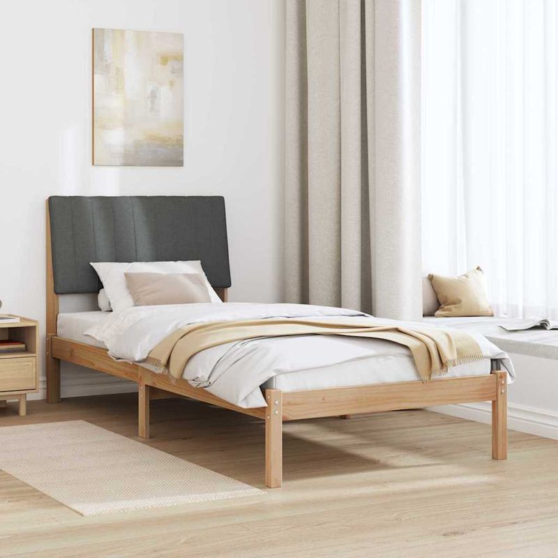 Casa si Gradina - Mobilier - Paturi si accesorii - Paturi - Cadru de pat cu headboard Maro 90 x 190 cm Lemn de pin masiv - Infinity.ro