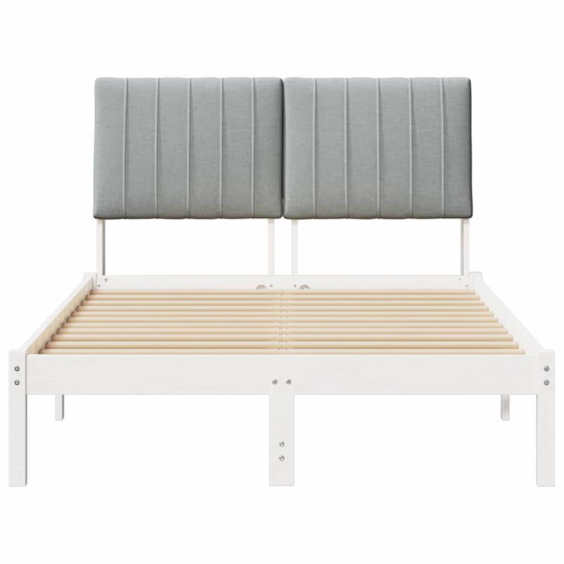 Casa si Gradina - Mobilier - Paturi si accesorii - Paturi - Cadru de pat cu headboard Alb 120 x 200 cm Lemn de pin masiv - Infinity.ro