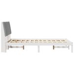 Casa si Gradina - Mobilier - Paturi si accesorii - Paturi - Cadru de pat cu headboard Alb 120 x 200 cm Lemn de pin masiv - Infinity.ro