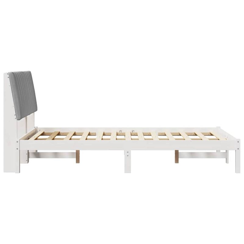Casa si Gradina - Mobilier - Paturi si accesorii - Paturi - Cadru de pat cu headboard Alb 120 x 200 cm Lemn de pin masiv - Infinity.ro