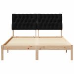 Casa si Gradina - Mobilier - Paturi si accesorii - Paturi - Cadru de pat cu headboard Negru 140 x 200 cm Lemn de pin masiv - Infinity.ro