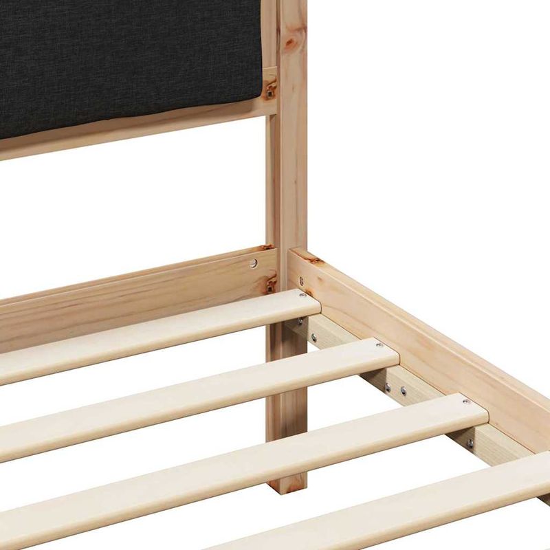 Casa si Gradina - Mobilier - Paturi si accesorii - Paturi - Cadru de pat cu headboard Negru 80 x 200 cm Lemn de pin masiv - Infinity.ro