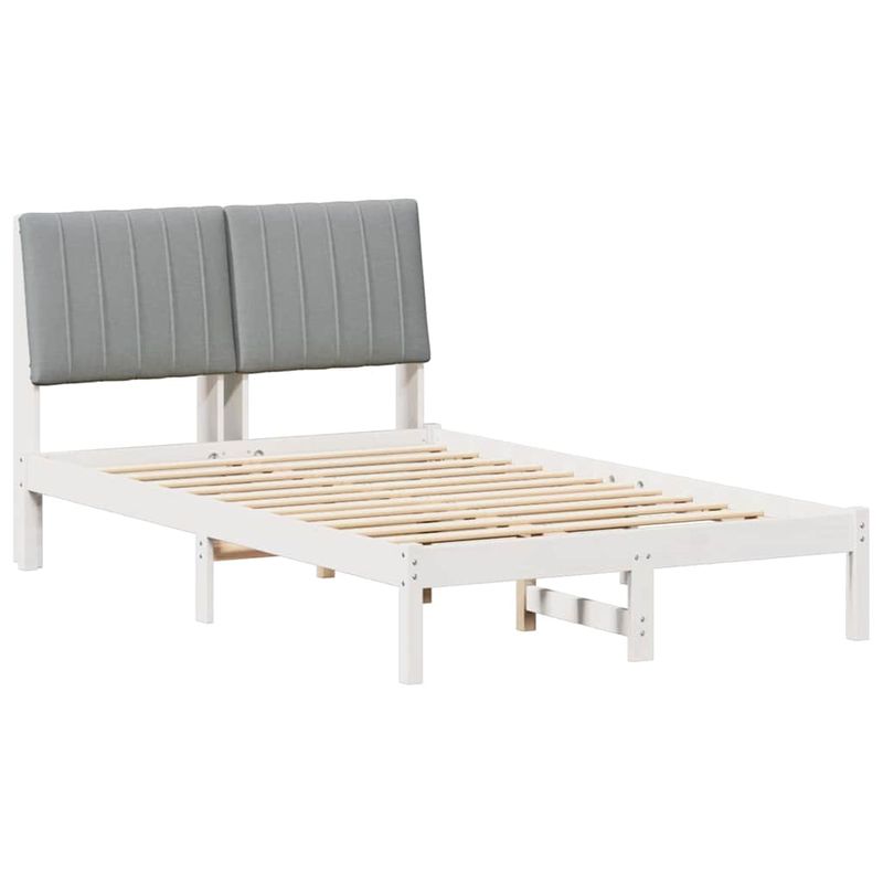 Casa si Gradina - Mobilier - Paturi si accesorii - Paturi - Cadru de pat cu headboard Alb 120 x 190 cm Lemn de pin masiv - Infinity.ro