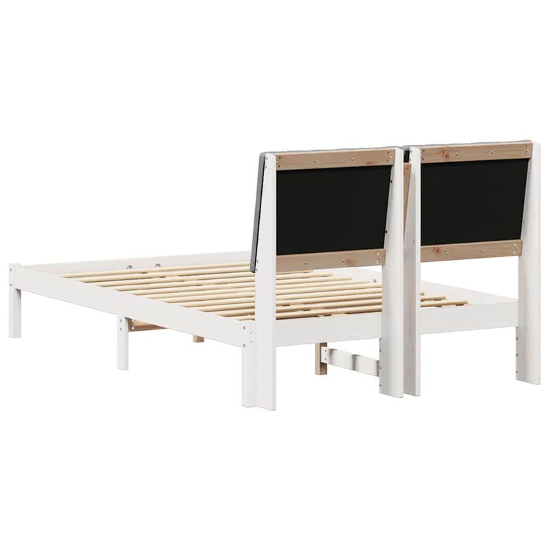 Casa si Gradina - Mobilier - Paturi si accesorii - Paturi - Cadru de pat cu headboard Alb 120 x 190 cm Lemn de pin masiv - Infinity.ro