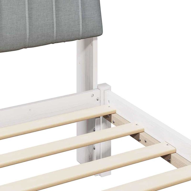 Casa si Gradina - Mobilier - Paturi si accesorii - Paturi - Cadru de pat cu headboard Alb 120 x 190 cm Lemn de pin masiv - Infinity.ro