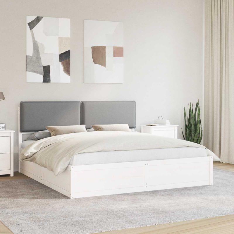 Casa si Gradina - Mobilier - Paturi si accesorii - Paturi - Cadru de pat cu tablie tapitata Gri deschis 180 x 200 cm - Infinity.ro