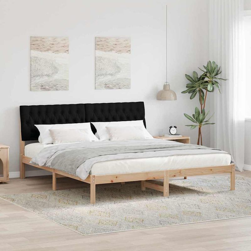 Casa si Gradina - Mobilier - Paturi si accesorii - Paturi - Cadru de pat cu tablie tapitata cu headboard Maro 180 x 200 cm - Infinity.ro