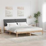 Casa si Gradina - Mobilier - Paturi si accesorii - Paturi - Cadru de pat cu tablie tapitata cu headboard Maro 180 x 200 cm - Infinity.ro