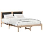 Casa si Gradina - Mobilier - Paturi si accesorii - Paturi - Cadru de pat cu tablie tapitata cu headboard Negru 135 x 190 cm - Infinity.ro