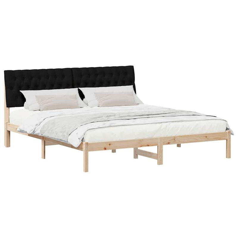 Casa si Gradina - Mobilier - Paturi si accesorii - Paturi - Cadru de pat cu tablie tapitata cu headboard Maro 180 x 200 cm - Infinity.ro