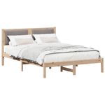 Casa si Gradina - Mobilier - Paturi si accesorii - Paturi - Cadru de pat cu tablie tapitata Gri taupe 135 x 190 cm - Infinity.ro