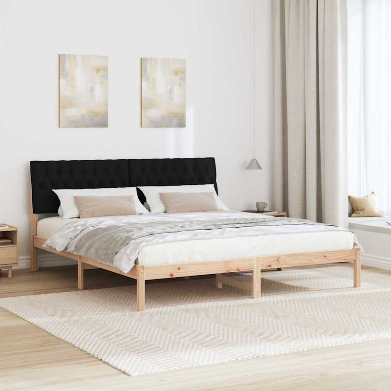Casa si Gradina - Mobilier - Paturi si accesorii - Paturi - Cadru de pat cu tablie tapitata cu headboard Maro 180 x 200 cm - Infinity.ro