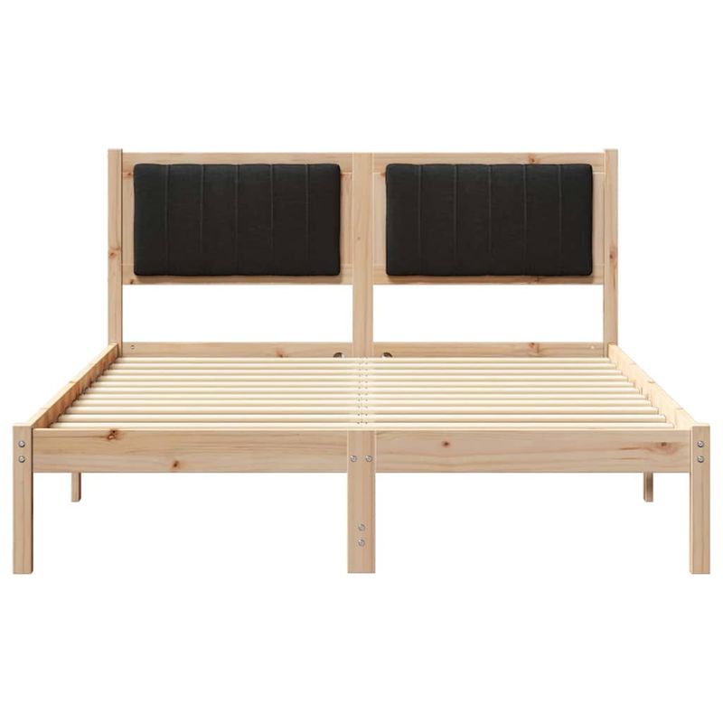 Casa si Gradina - Mobilier - Paturi si accesorii - Paturi - Cadru de pat cu tablie tapitata cu headboard Negru 135 x 190 cm - Infinity.ro